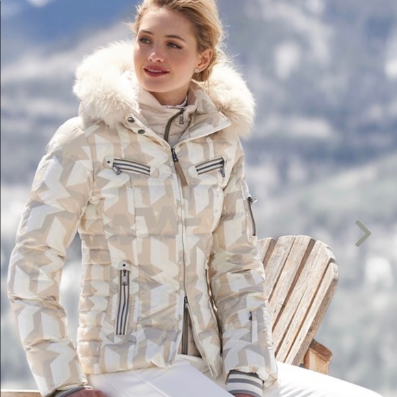 Rare Bogner Carry D Down Ski Jacket in Size 4 (XS/S) NWOT off-white camouflage - Picture 4 of 14